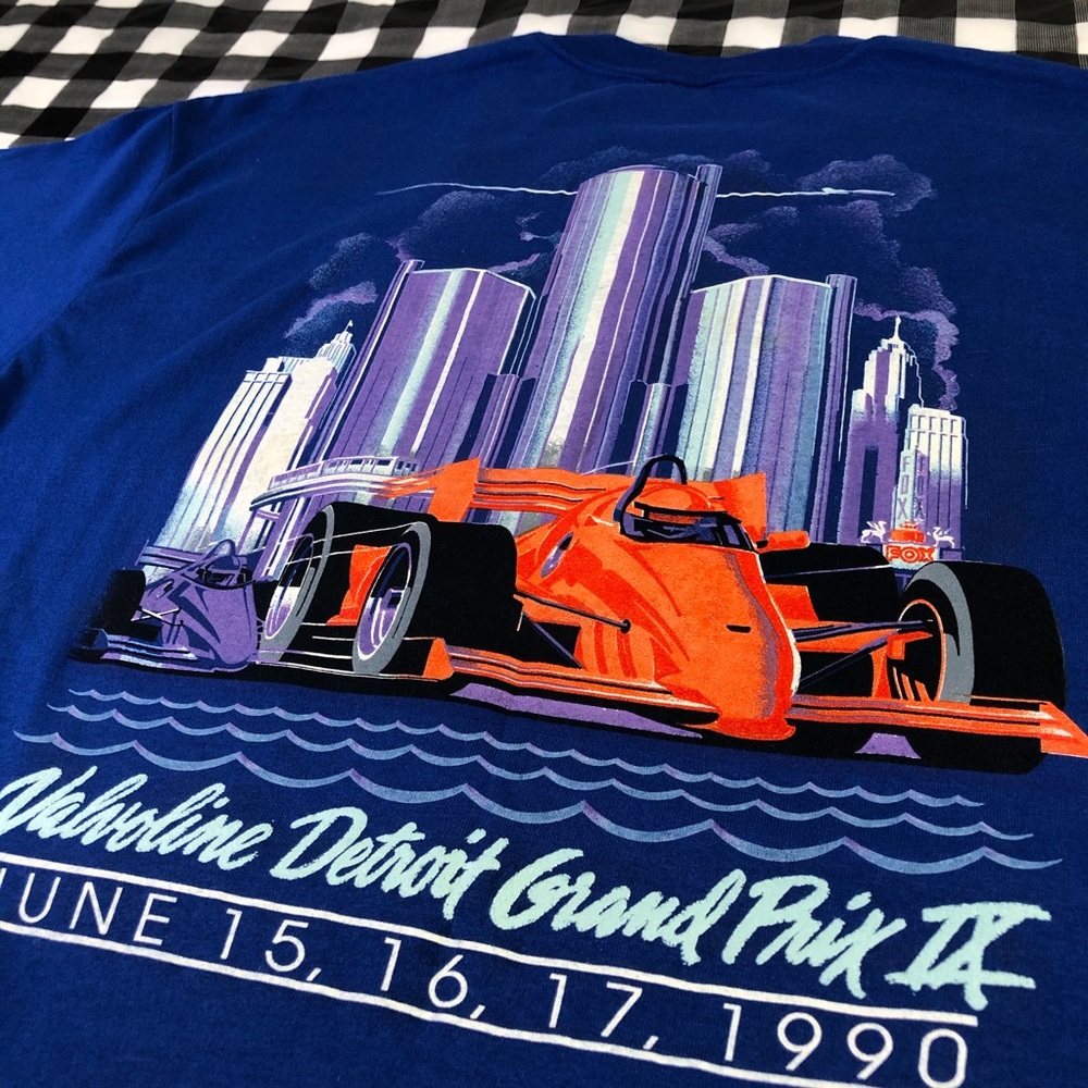 Detroit 1990 Valvoline Grand Prix Racing F1 Car Vintage T Shirt Single Stitch XL - Picture 6 of 12